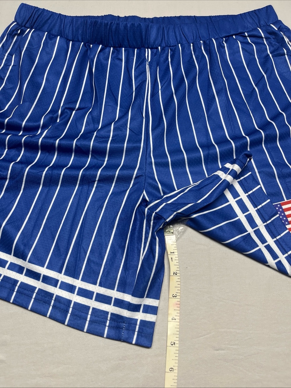 Blue & White Pinstripe V-Neck Women’s Top - Picture 8 of 8